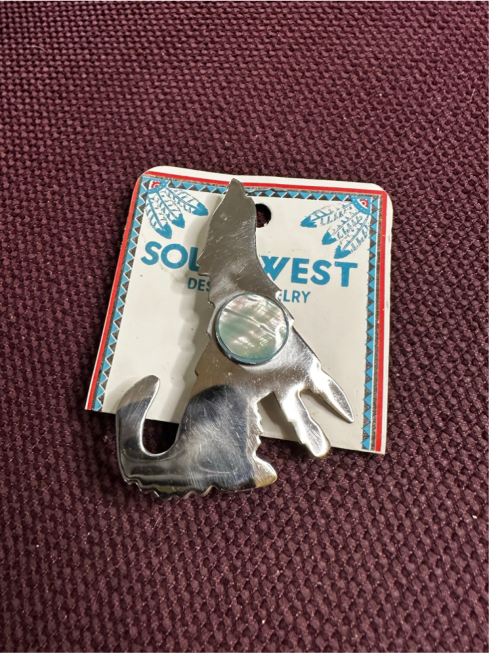 Silver and White Wolf Brooch Pin